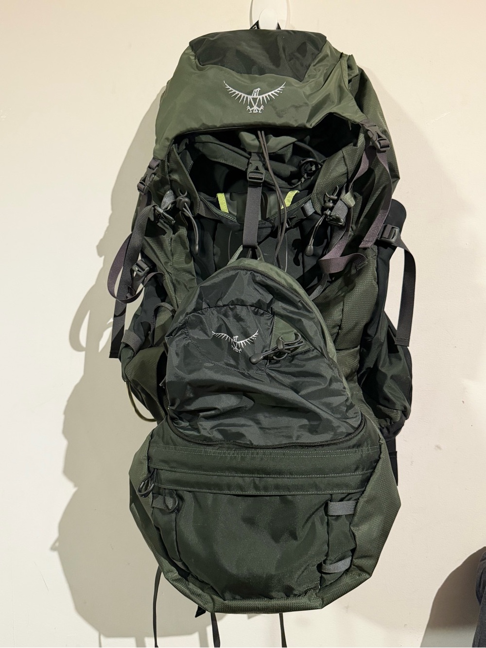 Osprey Men's Dark Green Hiking Backpack Aether 70 AG